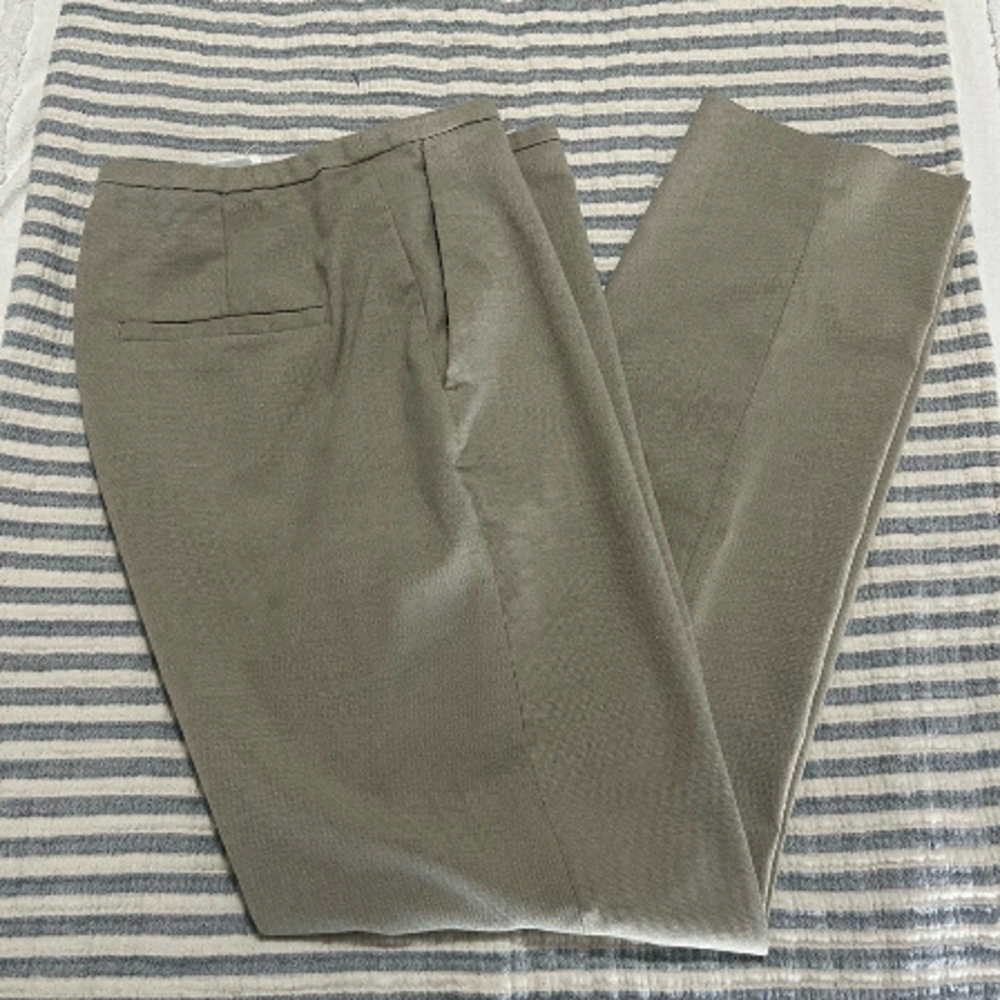 H&m LINEN LOOK POLY BLEND ECRU WORK, DRESS, CASUAL PANTS, POCKETS, SZ 10